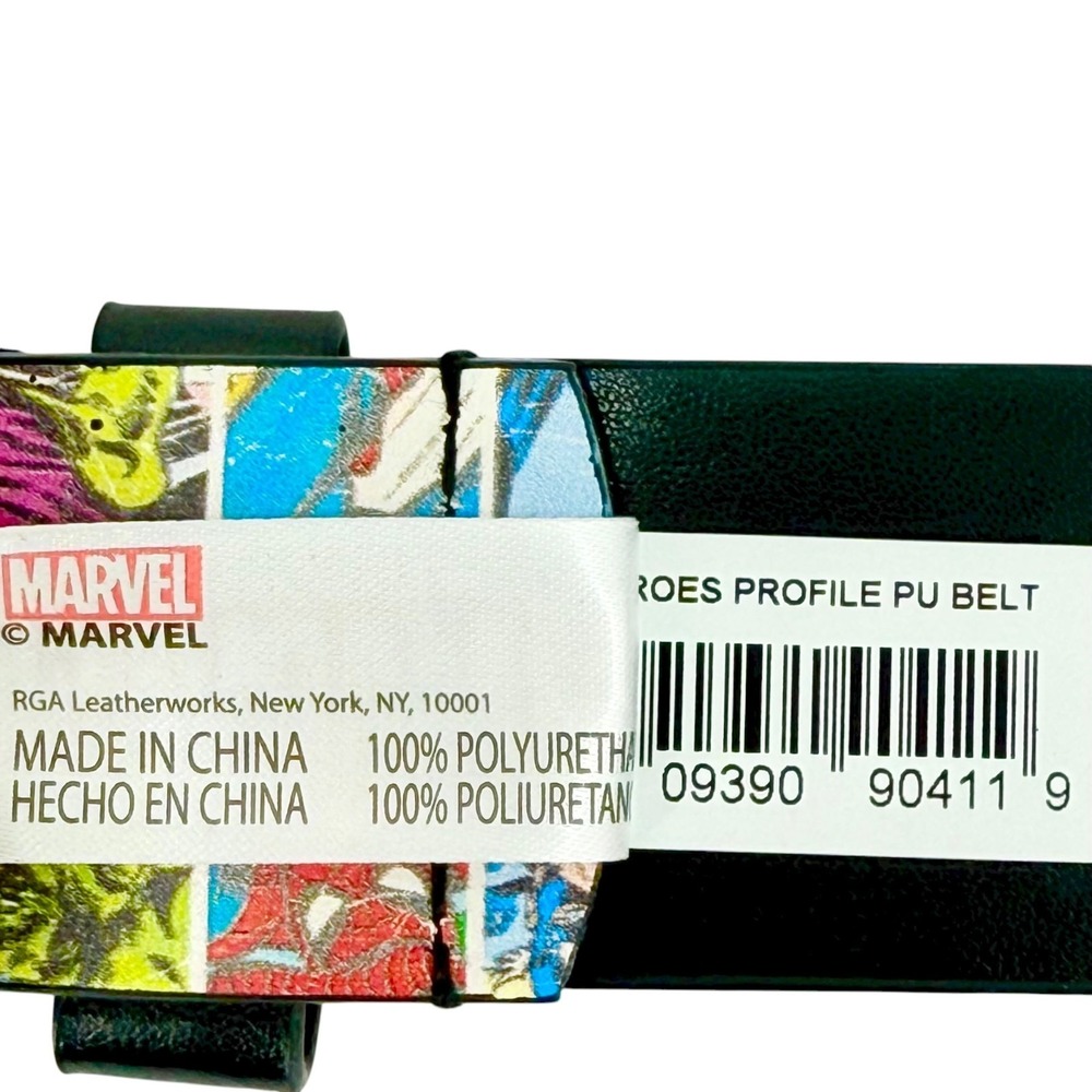 Marvel Men's Heroes Comic Book Print PU Multicolor Belt Size S/M 30-32 NWT - Picture 6 of 11
